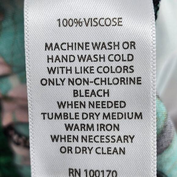 St. Tropez West Womens Tropical Floral Wide-Leg Pants Size 8 Viscose Black/Green - Picture 3 of 4